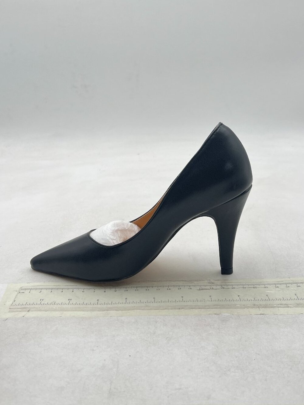 miss left Black Pointed Toe Pumps Slip On Solid Cone Heels Versatile Shoes